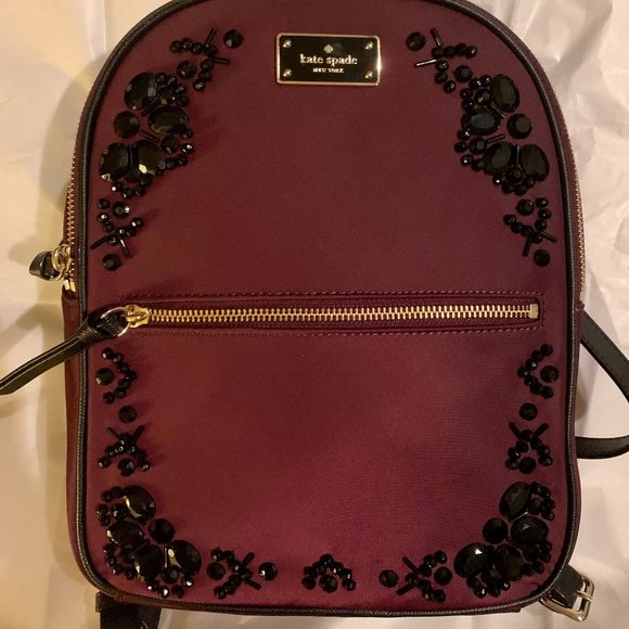 Kate Spade NWOT Purple flower backpack